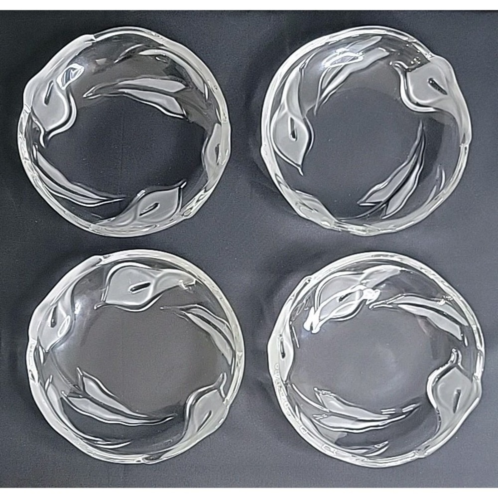 Mikasa Crystal Flair Round Calla Lilly Salad/Desert Bowls, 7 Inch, Walther 1989
